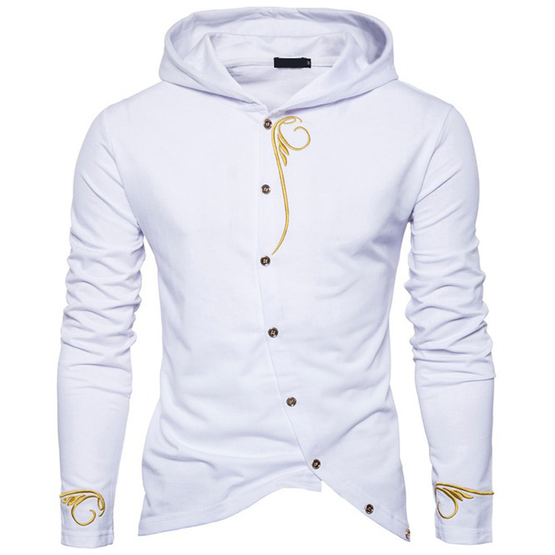 Button Closure Slim Fit Hoodies