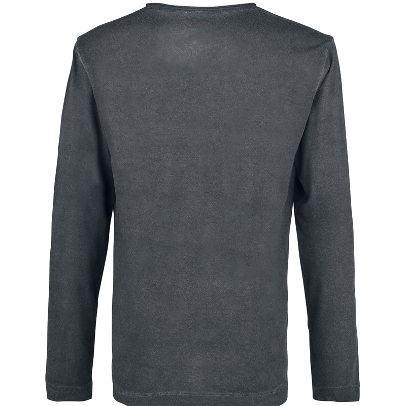 Grey V-Neck Full Sleeve T-Shirt