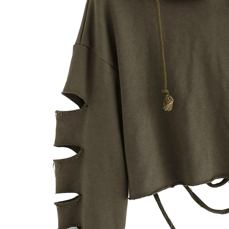 Ripped Sleeve Hoodies