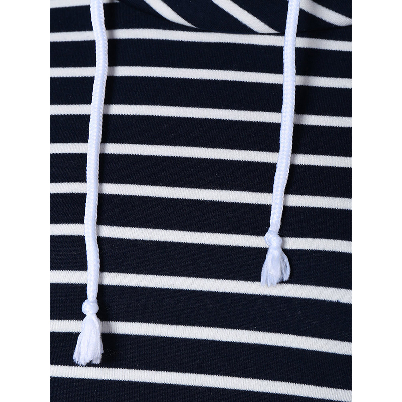 Strip Patchwork Side Zipper Hoodies